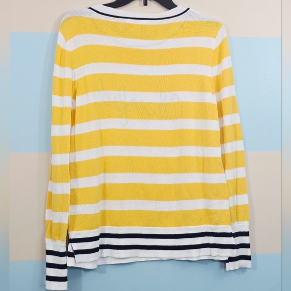 Time and Tru Yellow and White Cheerful Knit Sweater - Picture 6 of 8